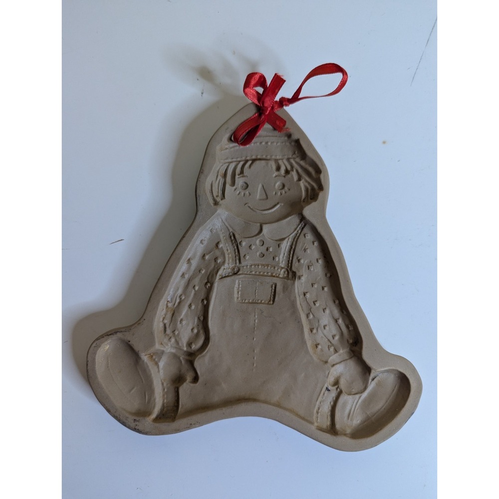 Brown Bag cookie art 1986 Hill design Raggedy Andy doll mold stamp 7x6.5"